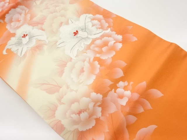 JAPANESE NAGOYA OBI / EMBROIDERY / FLOWERS
